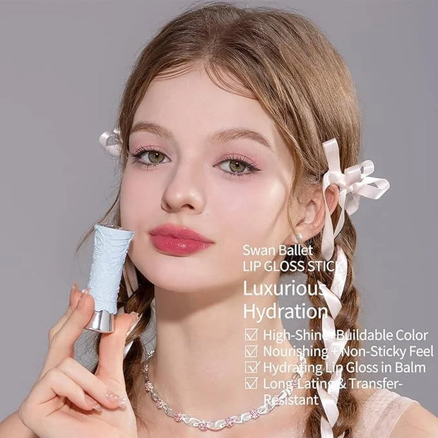 Flower Knows Violet Strawberry Rococo Glitter Lip Gloss G02 Rasberry Booze+Swan Ballet Shine Solid Lip Gloss Stick B06 Blu...