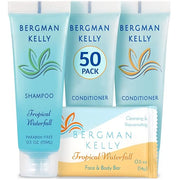 BERGMAN KELLY Rectangular Hotel Soap Bars, Shampoo & Conditioner 3-Pc Set (0.5 oz each, 150 pc, Tropical Waterfall), Delig...