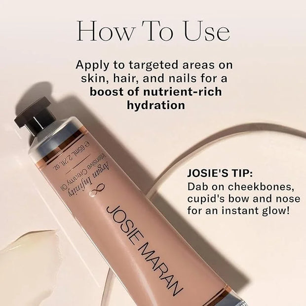 Josie Maran Intensive Creamy Oil - Multi-Tasking Skin Moisturizer & Everything Balm for Dry Lips, Elbows & Full Body Care ...