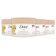 Dove Scrub for Silky Skin Oatmeal & Calendula Oil Body Scrub Exfoliates & Gives Lasting Nourishment 10.5 oz 4 Count - Prod...
