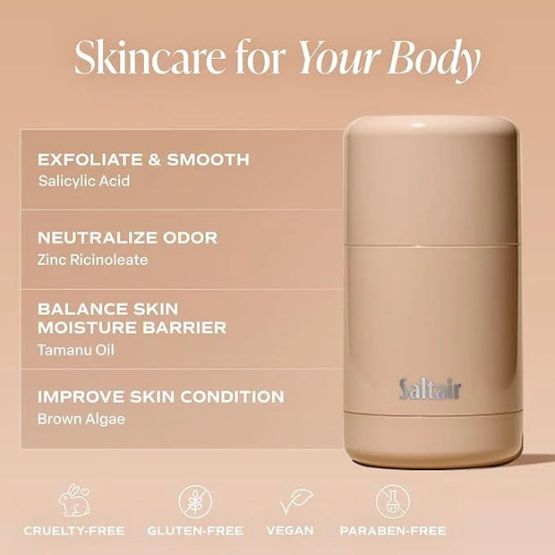Saltair Skincare Deodorant - Aluminum-Free Deodorant for Women with Long Lasting Odor Protection Zinc and BHA. Refillable ...