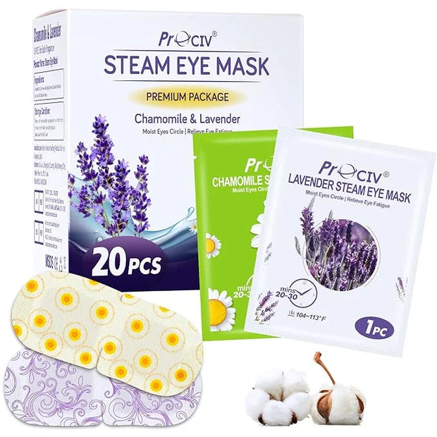 ProCIV FSA/HSA Eligible 20 Packs Steam Eye Masks, Warming Eye Masks for Dark Circles, Disposable Self-heating Hot Eye Mask...