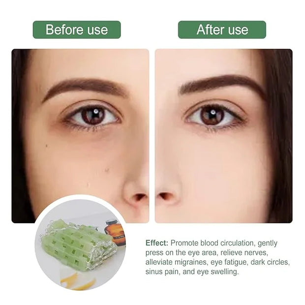 Jade Eye Mask, Facial Cooling Mask with 100% Real Jade for Hot & Cold Therapy to Reduce Wrinkles, Puffiness, Migraines, an...