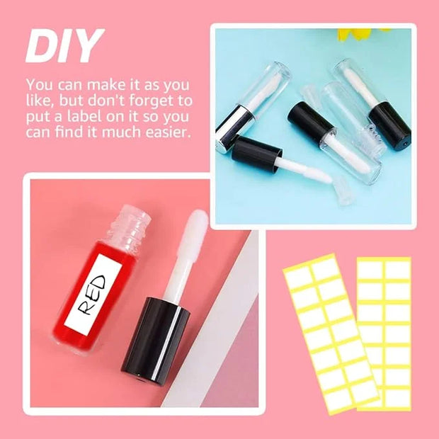 AMORIX 50PCS Mini Lip Gloss Tubes with Wand 1.2ml Empty Lip Gloss Containers Clear Refillable Travel Lip Balm Bottles for ...