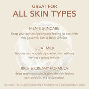 Dionis Goat Milk Men's Skincare Bundle – Cedarwood & Sea Salt Scented Bar Soap (6 oz) & Unscented 3pc Bath & Body Set with...