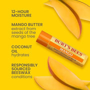 Burt's Bees Lip Balm - Pink Grapefruit, Mango, Coconut & Pear, and Pomegranate Pack, Lip Moisturizer With Beeswax, Tint-Fr...