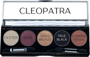 Cleopatra Shimmer White, Purple Burgundy, Gold Bronze, Black and Copper Penny Vegan Eyeshadow Palette; Talc, Paraben & Cru...