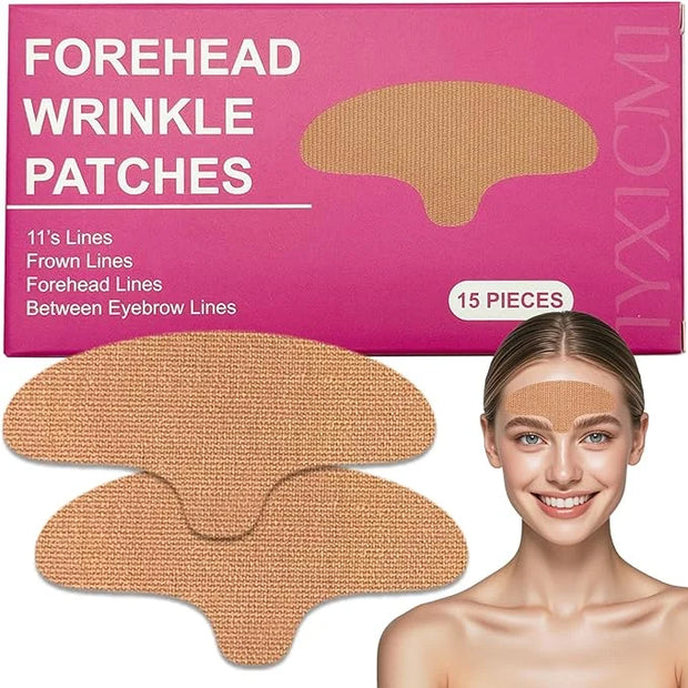 Forehead Wrinkle Patches, 15 PCS Face Tape for Wrinkles, Kinesiology Tape for Face, Facial Myofascial Lift Tape for Frown ...