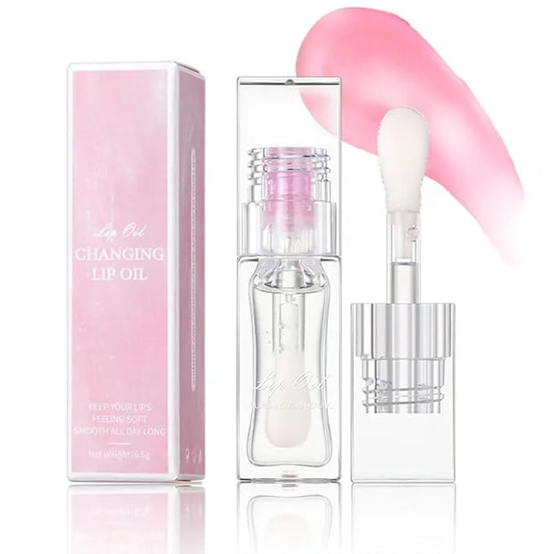 Magic Color Changing Lip Oil Ph, Glitter Lip Gloss, Upgraded Big Brush Head Moisturizing Lip Oil Long Lasting Nourishing L...