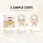 Sweet Dreams Collagen Glow Gold Eye Masks l Under Eye Patches for Beauty & Self Care Wrinkle Patches l Puffy Eyes and Dark...