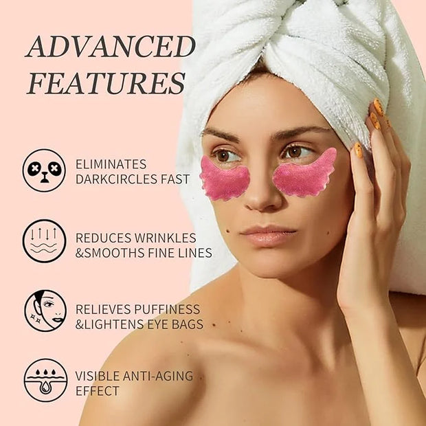 MOND'SUB Under Eye Mask - 6 Pairs Orange Crystal Eye Mask for Sleeping- Puffy Eyes Dark Circles Treatments with Hyaluronic...