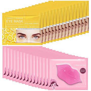 30 Pairs Lip Mask Under Eye Masks Patches, Crystal Collagen Hydrating Moisturizing Smoothing Lips Gel Pads for Puffy Eyes ...