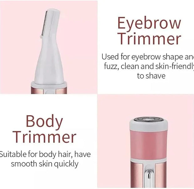 Electric Razor for Women Facial Hair Removal and 4 in 1, Bikini Trimmer Pubic Underarms Painless Nose Eyebrow Body Leg Hai...