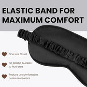 Silk Satin Sleeping Eye Mask, Black Sleep Eye Mask Night Blindfold for Women and Men, Soft Breathable Blackout Eyeshade Ey...