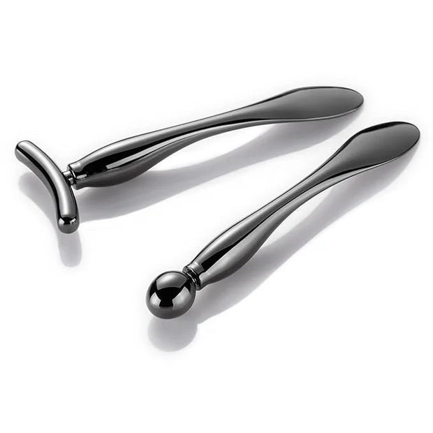 Lisapack 2PCS Metal Eye Cream Applicator Wand Stick, Massager Tool for Facial Massage, Reduce Puffiness (Champagne) - Prod...