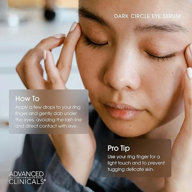 Advanced Clinicals Dark Circle Caffeine Under Eye Serum For Face With Hyaluronic Acid Moisturizer + Peptides | Brightening...
