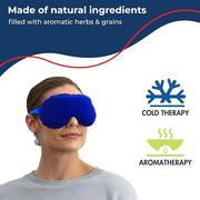 Lavender Eye Mask - Weighted Eye Mask for Relaxation and Yoga - Cold Therapy Eye Masks for Women, Men - 1 Eye Mask Blue - ...