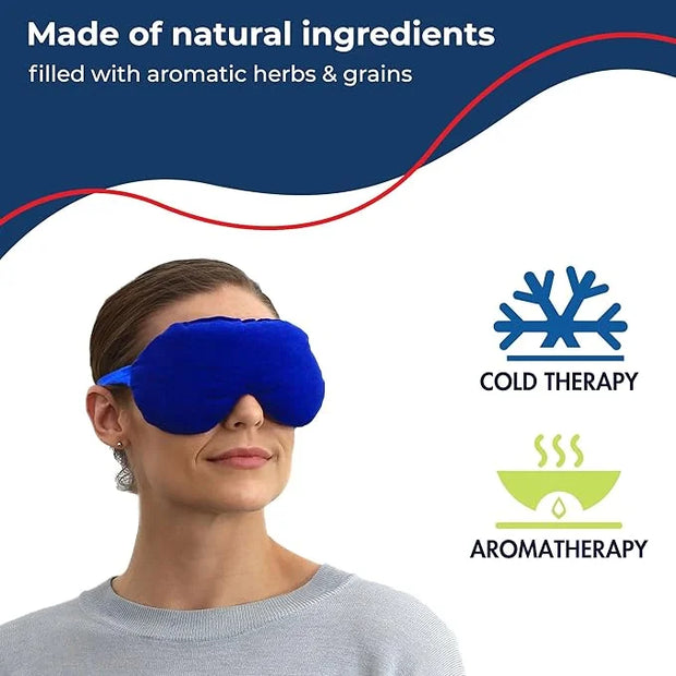 Lavender Eye Mask - Weighted Eye Mask for Relaxation and Yoga - Cold Therapy Eye Masks for Women, Men - 1 Eye Mask Blue - ...