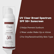 UV Clear Face Sunscreen, SPF 50 Oil Free Sunscreen with Zinc Oxide, Sensitive-Skin Tested and Lightweight, Silky Sunscreen...