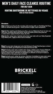 Brickell Men's Daily Face Cleanse Routine for Oily Skin, Alcohol Free Toner, Gel Facial Wash and Moisturizer, Natural and ...
