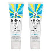 Bare Republic Mineral Face Sunscreen Lotion. Lightweight, Unscented and Water-Resistant Face Moisturizer, 1.7 Oz, 2 Pack, ...