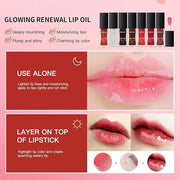 3 Colours Hydrating Lip Tinted Oil, Moisturizing Crystal Jelly Lip Gloss Ultra-Shiny Finish Soften & Smoothes Lips Texture...