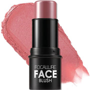 FOCALLURE Cream Blush Makeup,Buildable Blush Stick for Cheeks,Matte and Dewy Finish,Long Wearing,Easy Application,Lightwei...