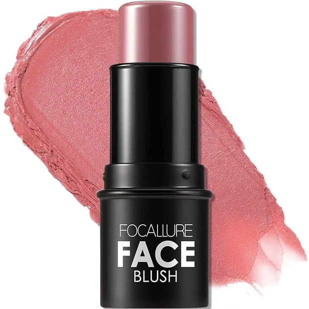FOCALLURE Cream Blush Makeup,Buildable Blush Stick for Cheeks,Matte and Dewy Finish,Long Wearing,Easy Application,Lightwei...