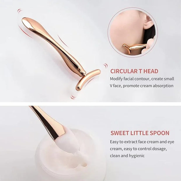 2PCS Metal Eye Cream Applicator Wand Stick, Massager Skin Care Tools, Face Roller Massager Tool,Eye Massage Wand Stick Gir...