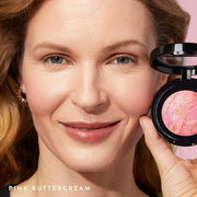 LAURA GELLER NEW YORK Baked Blush-n-Brighten Marbleized Blush + Angled Brush (02 Pink Buttercream, 47mm) - Product Image