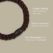 L. Erickson Pony Hair Ties - Black - 8 Pack Ponytail Holders - No Damage Hair Accessories for Women - Product Image