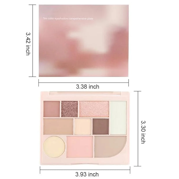 Shimmer Matte Eyeshadow Palette.Longwearing Highly Pigmented Natural Beige