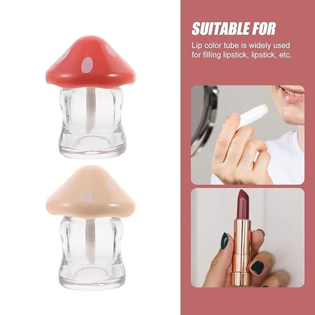 NOLITOY 10 Pieces Clear Lip Gloss Tubes 1.97 Inch Mushroom Shape Plastic Lip Gloss Containers Mini Empty Tube for DIY Cosm...