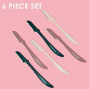 JAPONESQUE Precision Dermaplaner Facial Razors – 2pk 6 Piece Set, Eyebrow and Facial Hair Single Blade Razors for Women an...