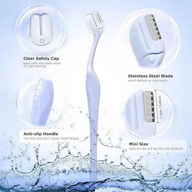 6Pcs Eyebrow Razor Mini Eyebrow Razor Trimmer Female Face Shaver Lip Hair Remover with Precision Cover Small Shaver for Wo...