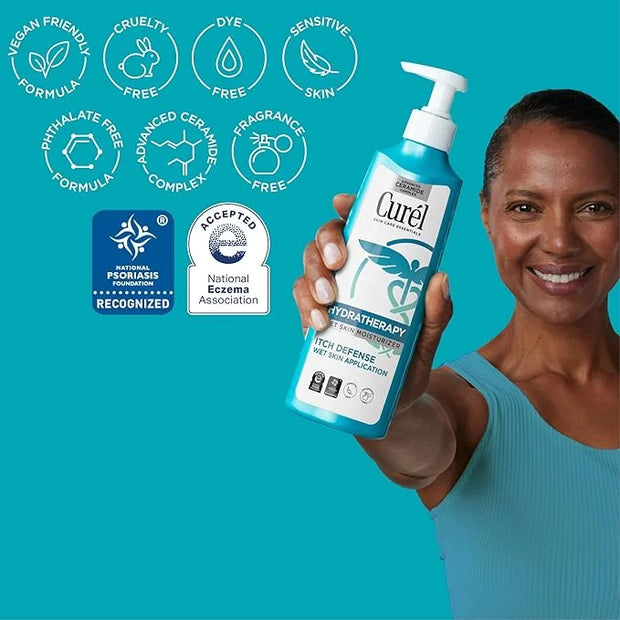 Curel Hydra Therapy Itch Defense Moisturizer and Body Wash Set, Wet Skin Lotion + Curel Itch Defense Calming Daily Cleanse...