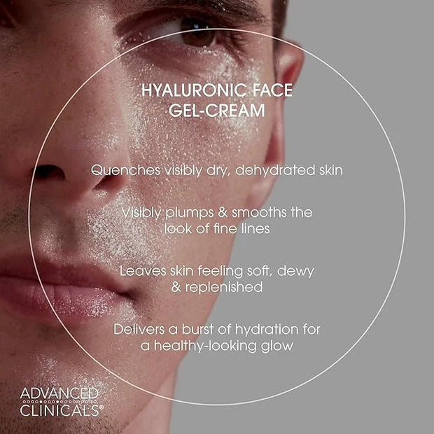 Advanced Clinicals Hyaluronic Acid Face Moisturizer Gel Cream + Hyaluronic Acid Body Cream 2pc Hydrating Skincare Set For ...