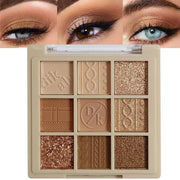 Eyeshadow Palette Makeup- 9 Colors Eyeshadow Palette Matte Shimmer Korean Natural Eye Shadow palettes Highly Pigmented Nat...