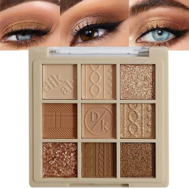 Eyeshadow Palette Makeup- 9 Colors Eyeshadow Palette Matte Shimmer Korean Natural Eye Shadow palettes Highly Pigmented Nat...