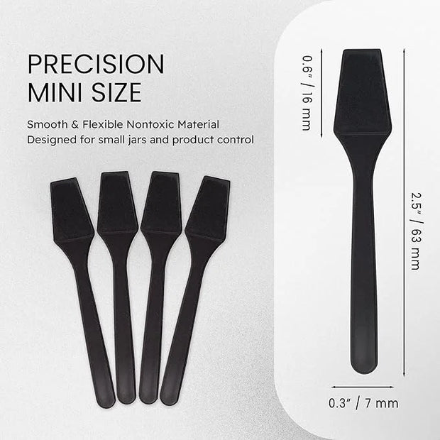 100 Pieces Cosmetic MakeUp Disposable Plastic 2.5" Spatulas For Skin Care Facial Cream Mask Spatula (BLACK) - Product Image