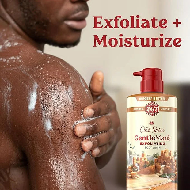 Old Spice GentleMan's Exfoliating & Moisturizing Body Wash for Men, 24/7 Shower Fresh with Long Lasting Scent, Renewing Vi...