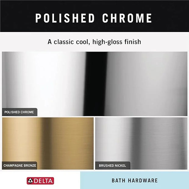 Delta Foundations (1-Pack) Hand Towel Holder Polished Chrome Towel Racks for Bathroom Wall Round Towel Ring Holder for Bat...