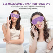 2PCS Gel Eye Mask - Reusable Hot/Cold Therapy for Puffiness, Dark Circles, Migraines & Stress Relief (Purple) - Product Image