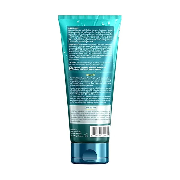 Mielle Curl Forming Glaze - Kalahari Melon & Aloe Vera Deep Hydration Styling Gel for Dry, Curly and Textured Hair - Enhan...
