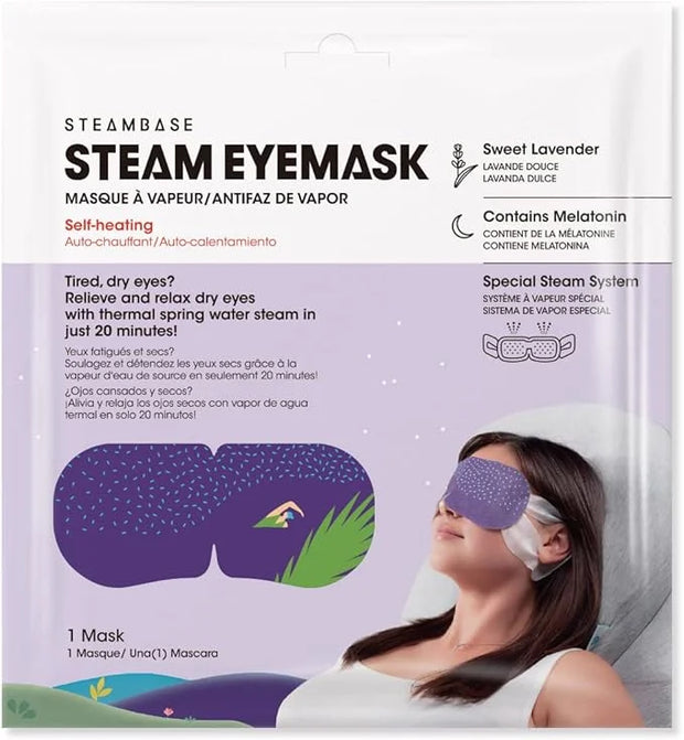 Epielle Steam Eye Mask Pack of 6 for Dry Eyes and Puffiness Helping Sleep with Melatonin Steam Moisture Self Inflate Heate...
