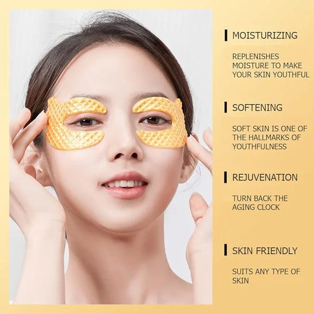 BIOAQUA Gold Elastic Soft Crystal Gel Eye Mask Hydrates Nourishes Moisturizing Face Skin Around The Eyes 12g x 5pcs - Prod...