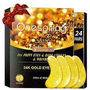 Under Eye Patches (24 Pairs) - Gifts for Women - Golden Under Eye Mask for Dark Circles, Puffiness & Wrinkles, Eye Gels Pa...