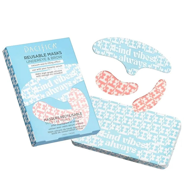 Pacifica Reusable Mask Set – Silicone Undereye & Brow Mask Set for Forehead & Under Eye, Anti-Wrinkle, Firming, Pair with ...