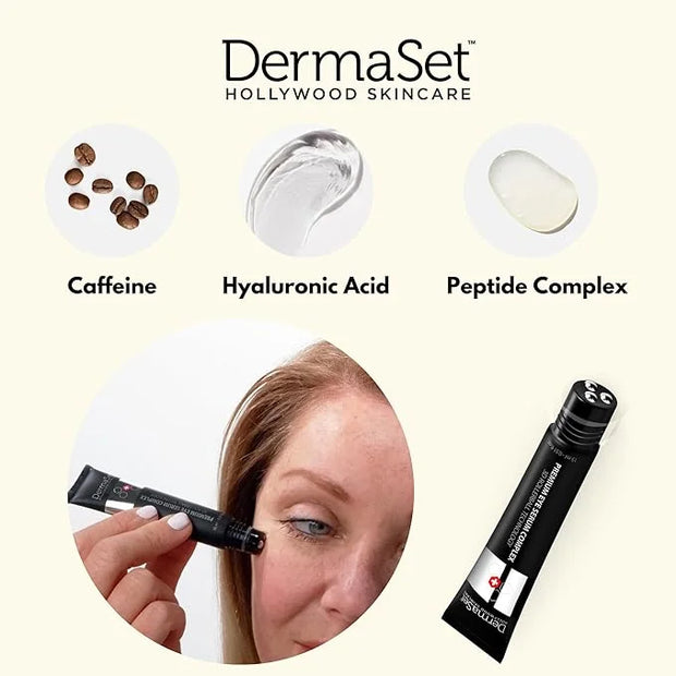 DermaSet Eye Serum with Caffeine and Vitamin C to Improve Fine Line and Dark Circles | 0.51 Fl Oz (Pack of 1) - Product Image