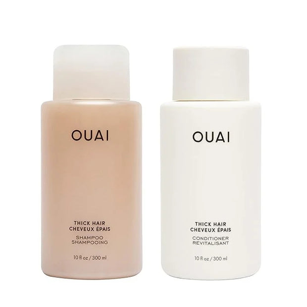 OUAI Thick Shampoo and Conditioner Set - Sulfate Free Shampoo and Conditioner for Thick Hair - Made with Keratin, Marshmal...